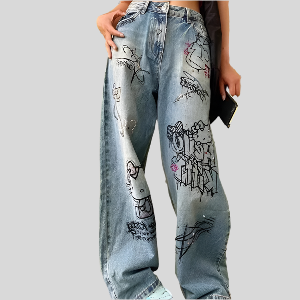 Hello Kitty Washed Out Denim Jeans