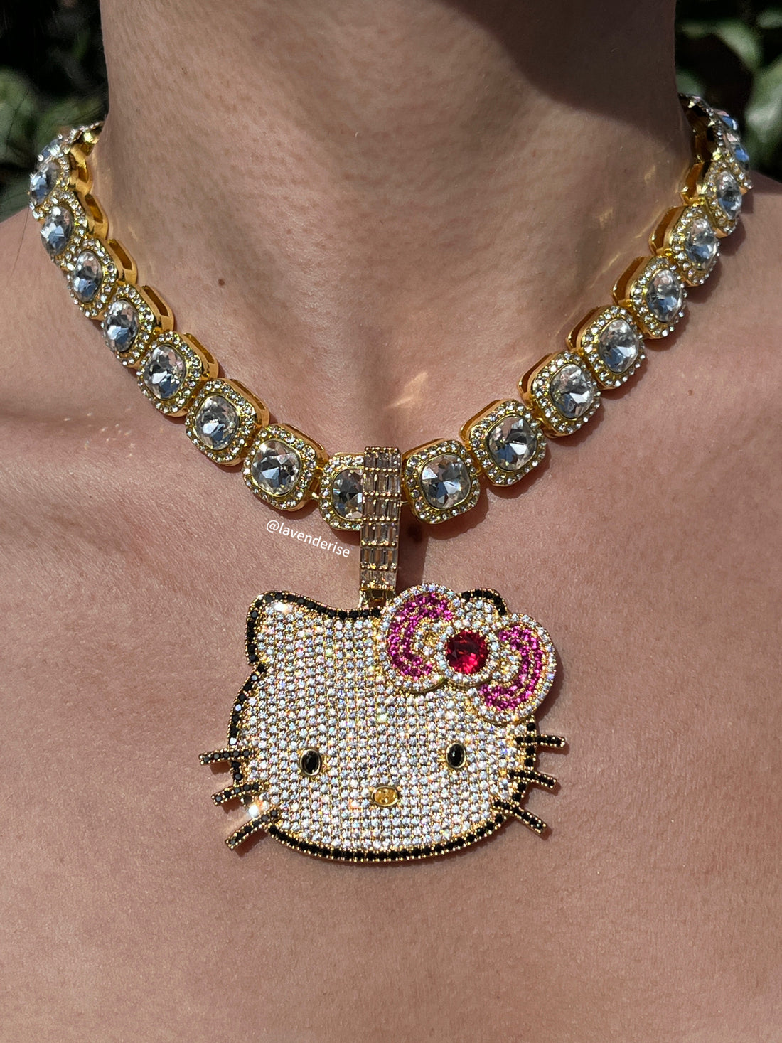 Iced Out Kitty Necklace